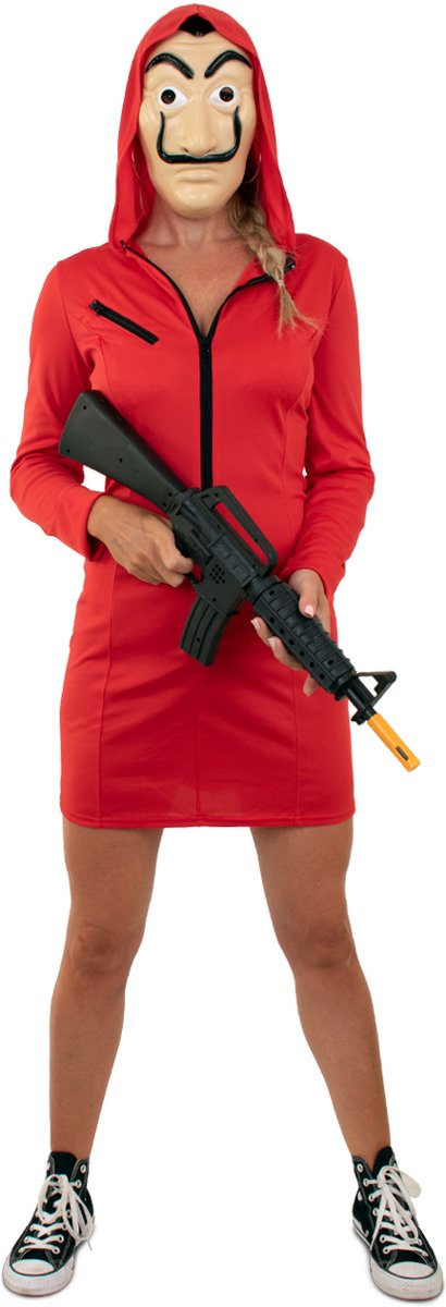 La casa de papel jurkjes | Jurkjes rode capuchon en masker| Carnavalsjurkjes 42/44